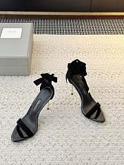 Colestore Tom Ford Velvet Bow Ankle Strap High Heel Sandals Black - 3