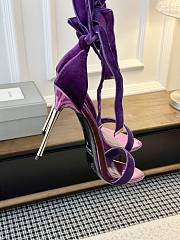 Colestore Tom Ford Velvet Bow Ankle Strap High Heel Sandals Purple - 4