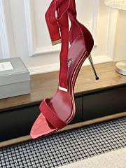 Colestore Tom Ford Velvet Bow Ankle Strap High Heel Sandals Red - 2