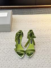 Colestore Tom Ford Velvet Bow Ankle Strap High Heel Sandals Green - 1
