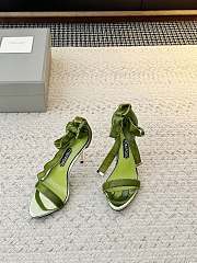 Colestore Tom Ford Velvet Bow Ankle Strap High Heel Sandals Green - 6