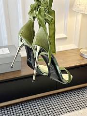 Colestore Tom Ford Velvet Bow Ankle Strap High Heel Sandals Green - 4