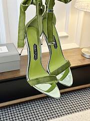 Colestore Tom Ford Velvet Bow Ankle Strap High Heel Sandals Green - 5