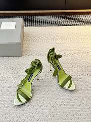 Colestore Tom Ford Velvet Bow Ankle Strap High Heel Sandals Green - 3
