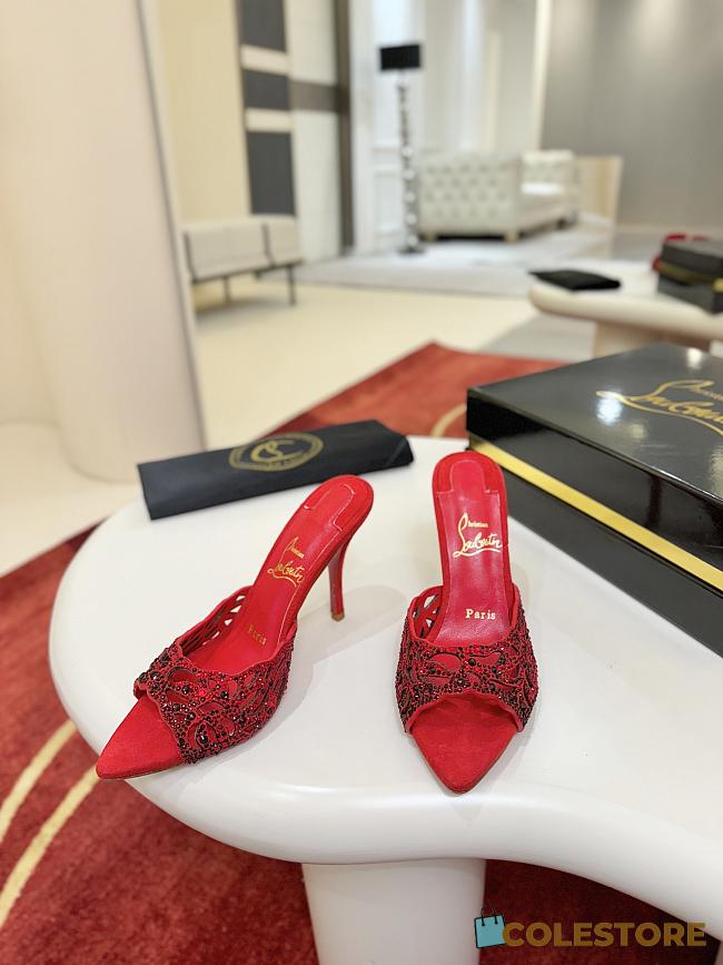 Colestore Christian Louboutin Lasera Strass Mule Veau velours - Fever - 1