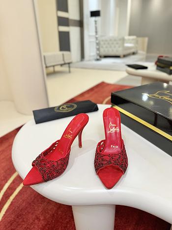 Colestore Christian Louboutin Lasera Strass Mule Veau velours - Fever