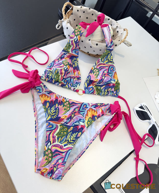 Colestore Versace Multi Printed Soft-Tie Bikini - 1