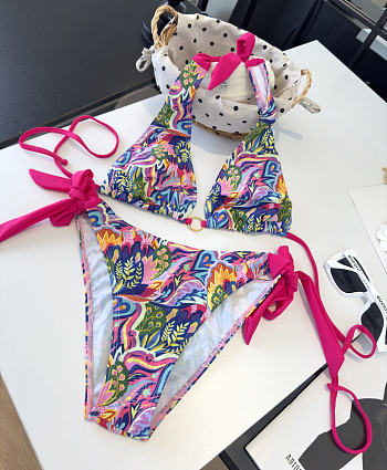 Colestore Versace Multi Printed Soft-Tie Bikini