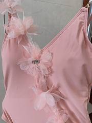 Colestore Miu Miu Rroba Plazhi Pink Swimsuit - 5