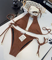Colestore Loewe Anagram Shimmer Halter Triangle Bikini Set - 3