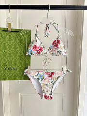 Colestore Gucci Ancora Floral Triangle Bikini & Sarong Set - 4