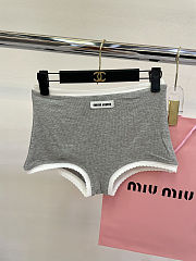 Colestore Miu Miu Ribbed Knit Set With Logo Grey - 5