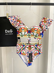 Colestore Dolce & Gabbana Ruffled-Edge Printed Two-Piece Swimming Suit  - 1