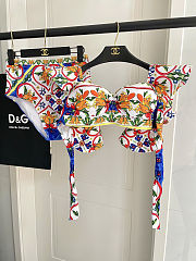 Colestore Dolce & Gabbana Ruffled-Edge Printed Two-Piece Swimming Suit  - 4