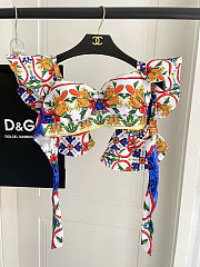 Colestore Dolce & Gabbana Ruffled-Edge Printed Two-Piece Swimming Suit  - 5