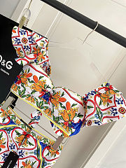 Colestore Dolce & Gabbana Ruffled-Edge Printed Two-Piece Swimming Suit  - 3