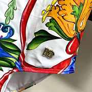 Colestore Dolce & Gabbana Ruffled Enamel Print Beach Vacation Swimsuit - 4