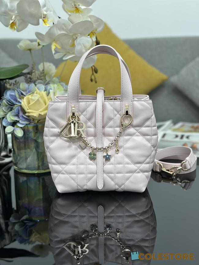 Colestore Dior Small Dior Toujours Vertical Tote Bag Charm Light Pink 18.5 x 18.5 x 12 cm - 1