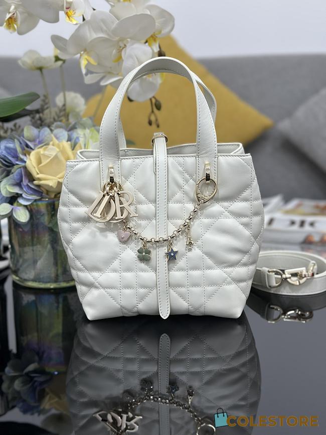 Colestore Dior Small Dior Toujours Vertical Tote Bag Charm Latte 18.5 x 18.5 x 12 cm - 1
