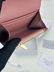 Colestore Dior Caro Glycine Wallet Rose Pink Cannage Lambskin with Heart Motif 11x2.5x7.5cm - 6