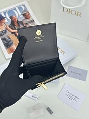 Colestore Dior Caro Glycine Wallet Black Cannage Lambskin with Heart Motif 11x2.5x7.5cm - 5