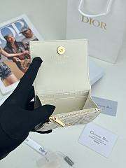 Colestore Dior Caro Glycine Wallet Latte Cannage Lambskin with Heart Motif 11x2.5x7.5cm - 5