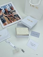 Colestore Dior Caro Glycine Wallet Latte Cannage Lambskin with Heart Motif 11x2.5x7.5cm - 2