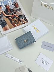 Colestore Dior Caro Glycine Wallet Mist Blue Cannage Lambskin with Heart Motif 11x2.5x7.5cm - 6