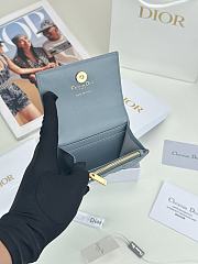 Colestore Dior Caro Glycine Wallet Mist Blue Cannage Lambskin with Heart Motif 11x2.5x7.5cm - 5
