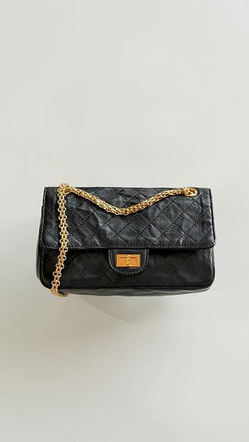 Colestore Chanel Handbag 2.55   Sheepskin & Gold-plated metal  Black 16x24x7.5cm