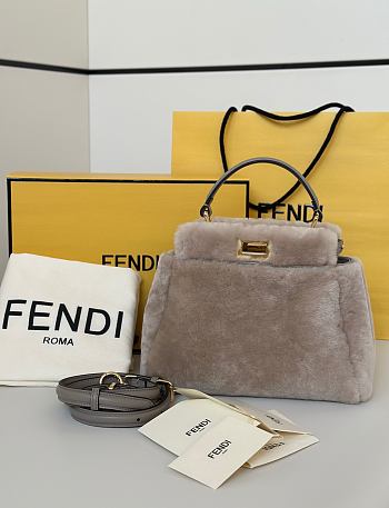 Colestore  Fendi Peekaboo Mini Fur Grey 23x11x18cm