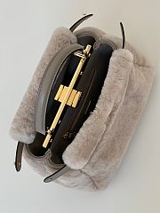 Colestore  Fendi Peekaboo Mini Fur Grey 23x11x18cm - 4