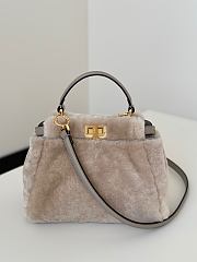 Colestore  Fendi Peekaboo Mini Fur Grey 23x11x18cm - 3