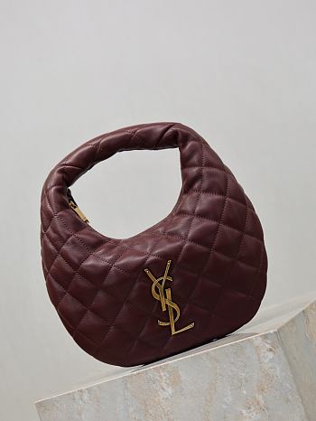 Colestore YSL  Saint Laurent ICARINO in quilted nappa in Bordeaux 17×13×3cm