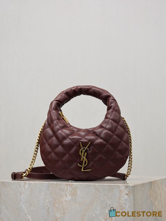 Colestore YSL Saint Laurent ICARINO mini in quilted nappa in Bordeaux 19x12x5cm - 1