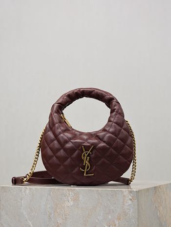 Colestore YSL Saint Laurent ICARINO mini in quilted nappa in Bordeaux 19x12x5cm