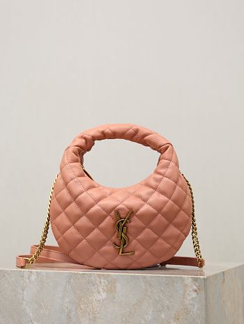 Colestore YSL Saint Laurent ICARINO mini in quilted nappa in Hortensia 19x12x5cm