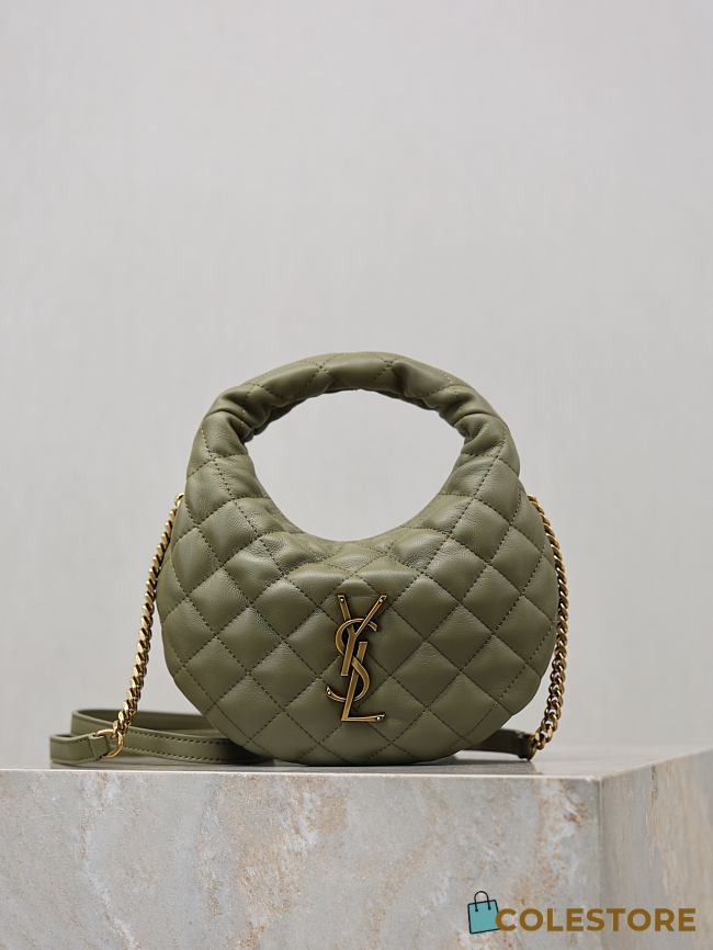 Colestore YSL Saint Laurent ICARINO mini in quilted nappa in Strong Moss  19x12x5cm - 1