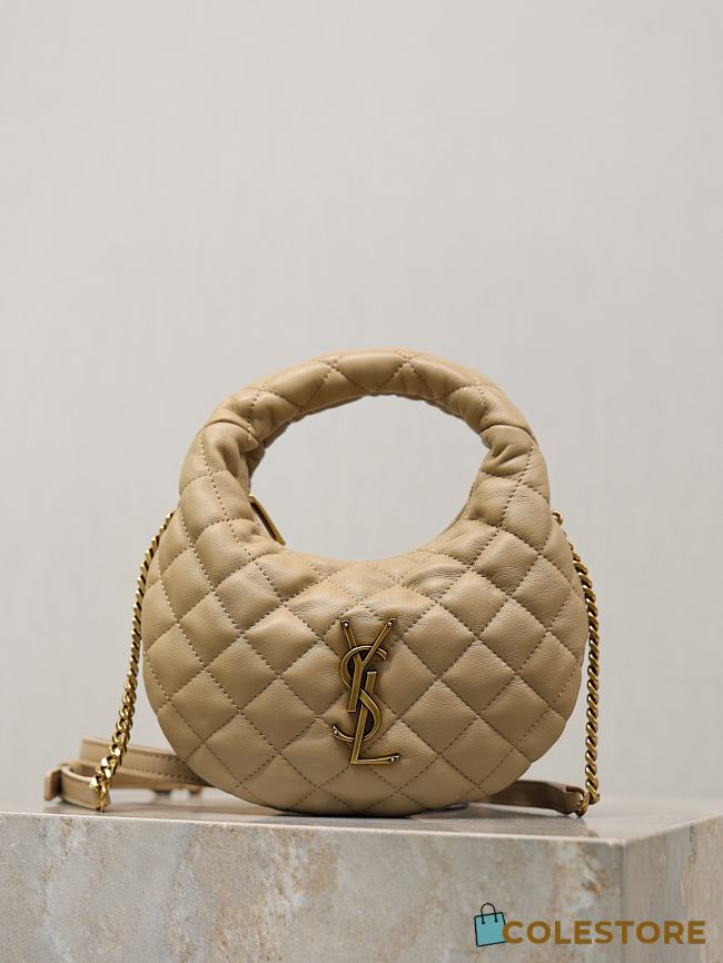Colestore YSL Saint Laurent ICARINO mini in quilted nappa in Dark Beige 19x12x5cm - 1