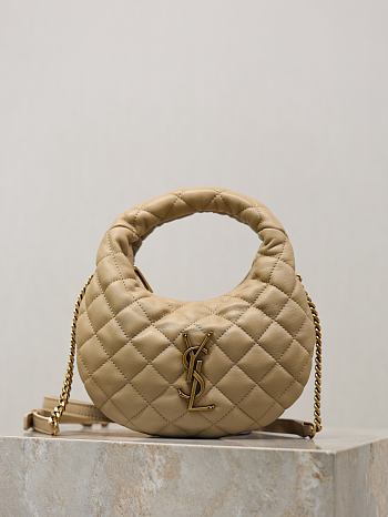 Colestore YSL Saint Laurent ICARINO mini in quilted nappa in Dark Beige 19x12x5cm