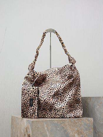 Colestore YSL  Saint Laurent AMALIA in satin in Black and Brown 40×50×5cm