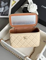 Colestore Chanel Small Vanity Case With Top Handle Light Beige 9.5x17x8cm - 5