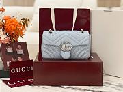 Colestore  Gucci GG Marmont Small Shoulder Bag in Light Blue Leather 22 × 12.5 × 6 cm - 1