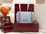 Colestore  Gucci GG Marmont Small Shoulder Bag in Light Blue Leather 22 × 12.5 × 6 cm - 5
