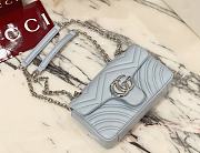 Colestore  Gucci GG Marmont Small Shoulder Bag in Light Blue Leather 22 × 12.5 × 6 cm - 3