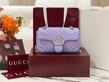 Colestore  Gucci GG Marmont Small Shoulder Bag in Purple Leather 22 × 12.5 × 6 cm