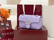 Colestore  Gucci GG Marmont Small Shoulder Bag in Purple Leather 22 × 12.5 × 6 cm - 3