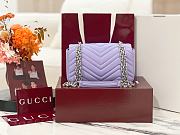 Colestore  Gucci GG Marmont Small Shoulder Bag in Purple Leather 22 × 12.5 × 6 cm - 5