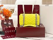 Colestore  Gucci GG Marmont Small Shoulder Bag in Yellow Leather 22 × 12.5 × 6 cm - 5
