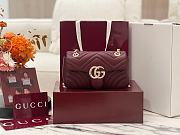 Colestore  Gucci GG Marmont Small Shoulder Bag in Rosso Ancora Red Leather 22 × 12.5 × 6 cm - 1